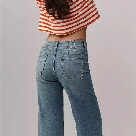 NWT The Colette Crop High-Rise Wide-Leg Jeans by Maeve, Size 26 - Picture 3 of 9